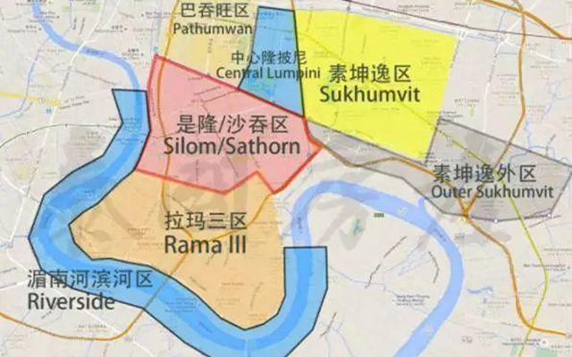 泰国曼谷地区分布图